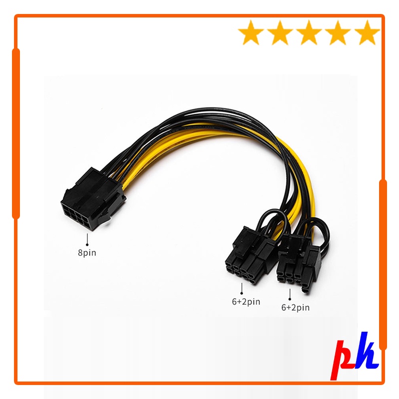 Cáp chuyển 8 Pin sang 2 x 8 Pin (6+2)