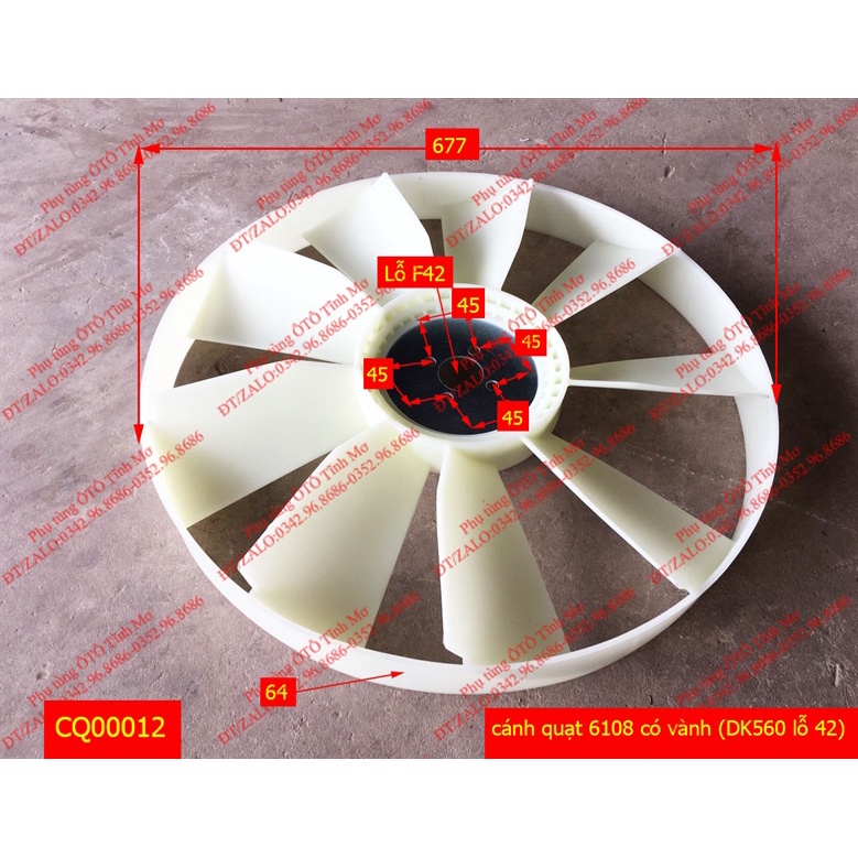 cánh quạt 6108 có vành (DK560 lỗ 42)
