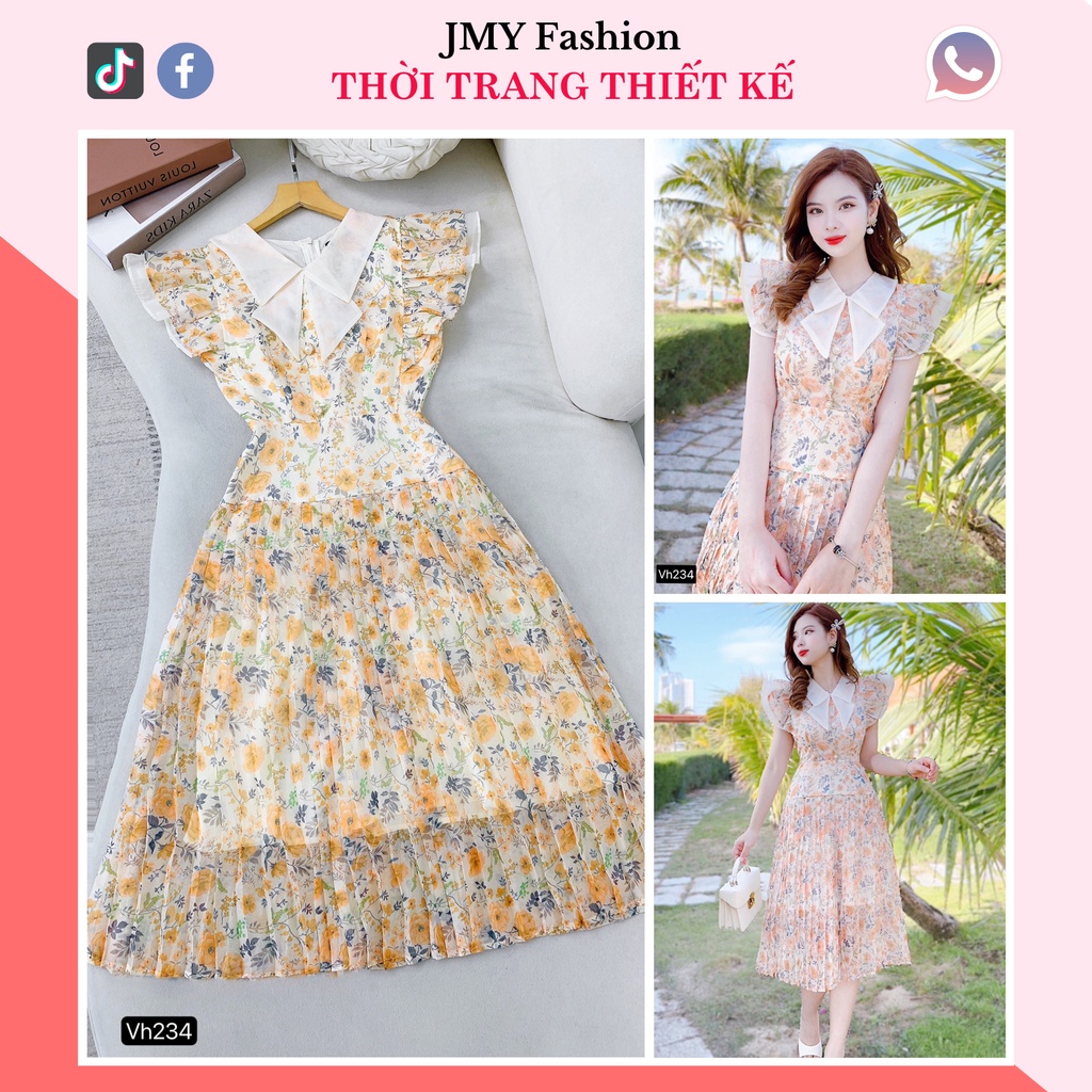 váy hoa nhí vintage dáng dài tiểu thư