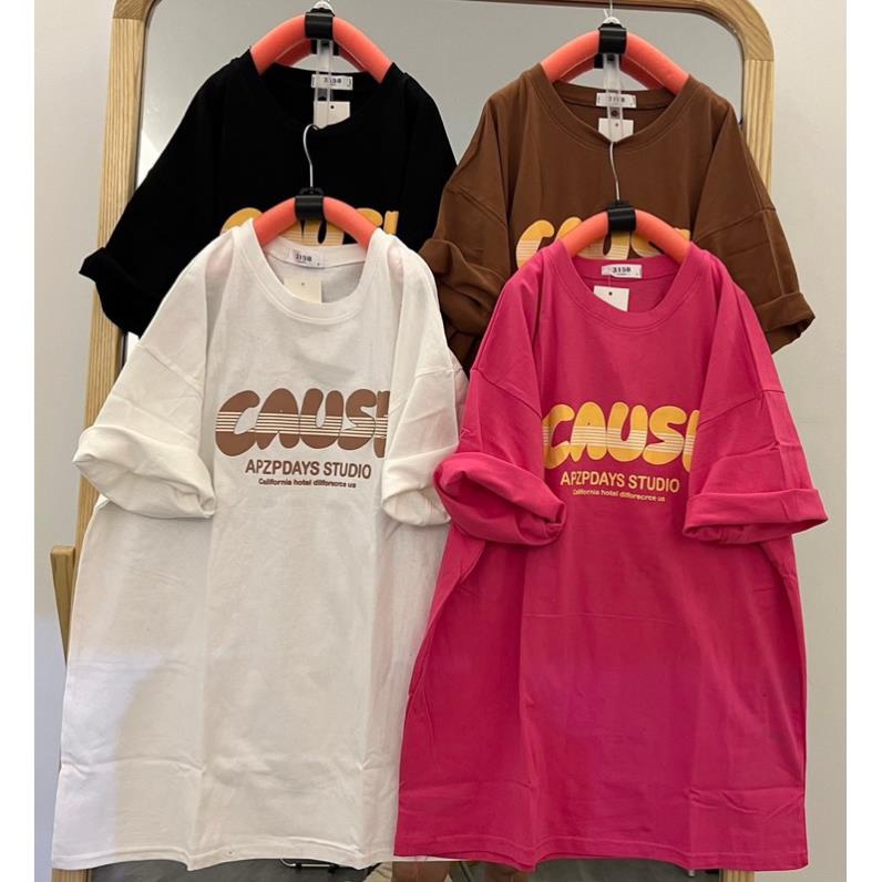 [Rẻ vô địch] Áo phông tay lỡ cotton khô 3158 Form Rộng Unisex CAUSE