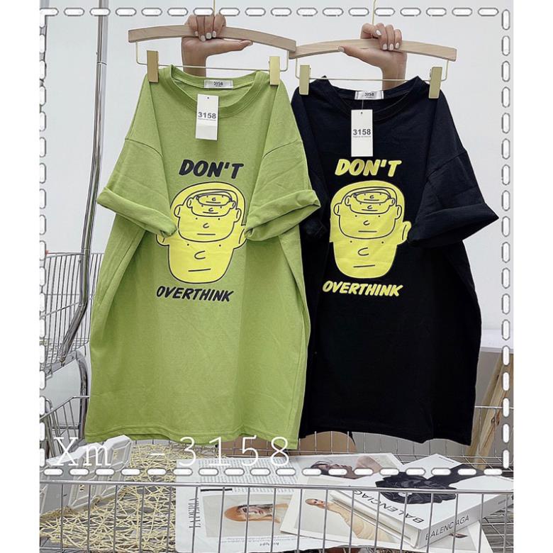 [Rẻ vô địch] Áo Thun 3158 Form Rộng Chất Cotton Khô Tay Lỡ Unisex In Hình Dontoverthing