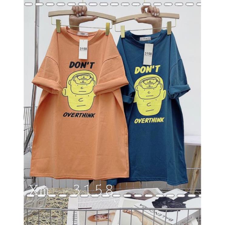 [Rẻ vô địch] Áo Thun 3158 Form Rộng Chất Cotton Khô Tay Lỡ Unisex In Hình Dontoverthing