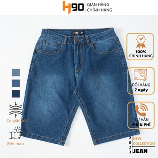 Quần Short Jean Nam H90 Chất Bò Giấy Cao Cấp Co Giãn 4 Chiều, Không Bai Gião, Bền Màu, Mặc Cực Thoải Mái  HSTJ001-02