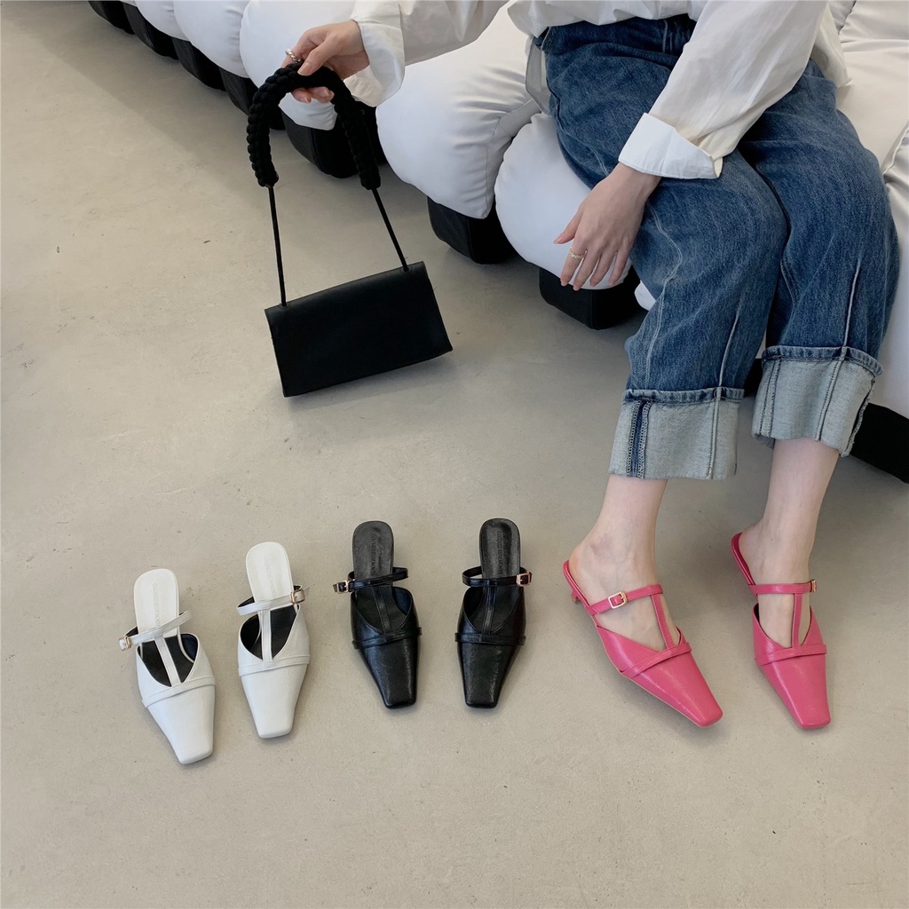【sk】hàng giao ngay▥Giày sandal nữ quai chữ T mới 2023
