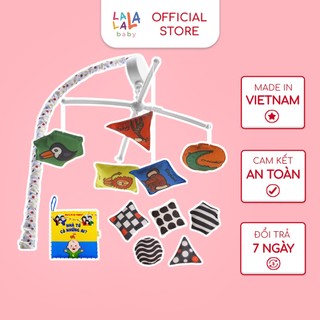 Set đồ chơi cho trẻ sơ sinh: Treo cũi phát nhạc và sách vải kích thích đa giác quan Lalala baby Nhà tớ có những ai?