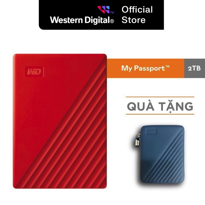 Ổ cứng di động Western Digital WD My Passport 2.5'' USB 3.2 2TB - WDBYVG0020BRD