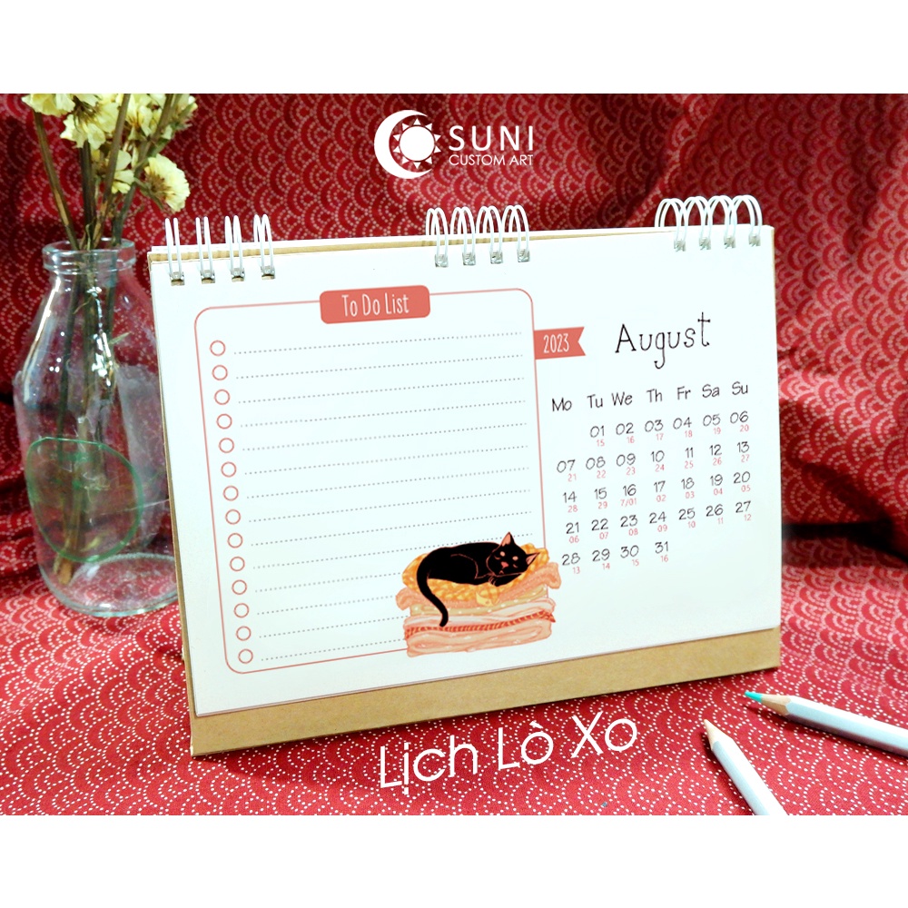 Lịch Lò Xo Có Reminder Đế Chữ A - Mèo Đen - CÁC THÁNG ĐÃ QUA ĐƯỢC CẬP NHẬT NĂM 2024