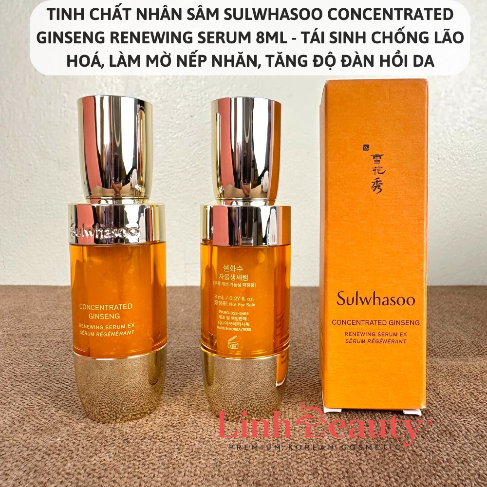 Tinh Chất Nhân Sâm Sulwhasoo Concentrated Ginseng Renewing Serum tái sinh chống lão hoá, làm mờ nếp nhăn, tăng...