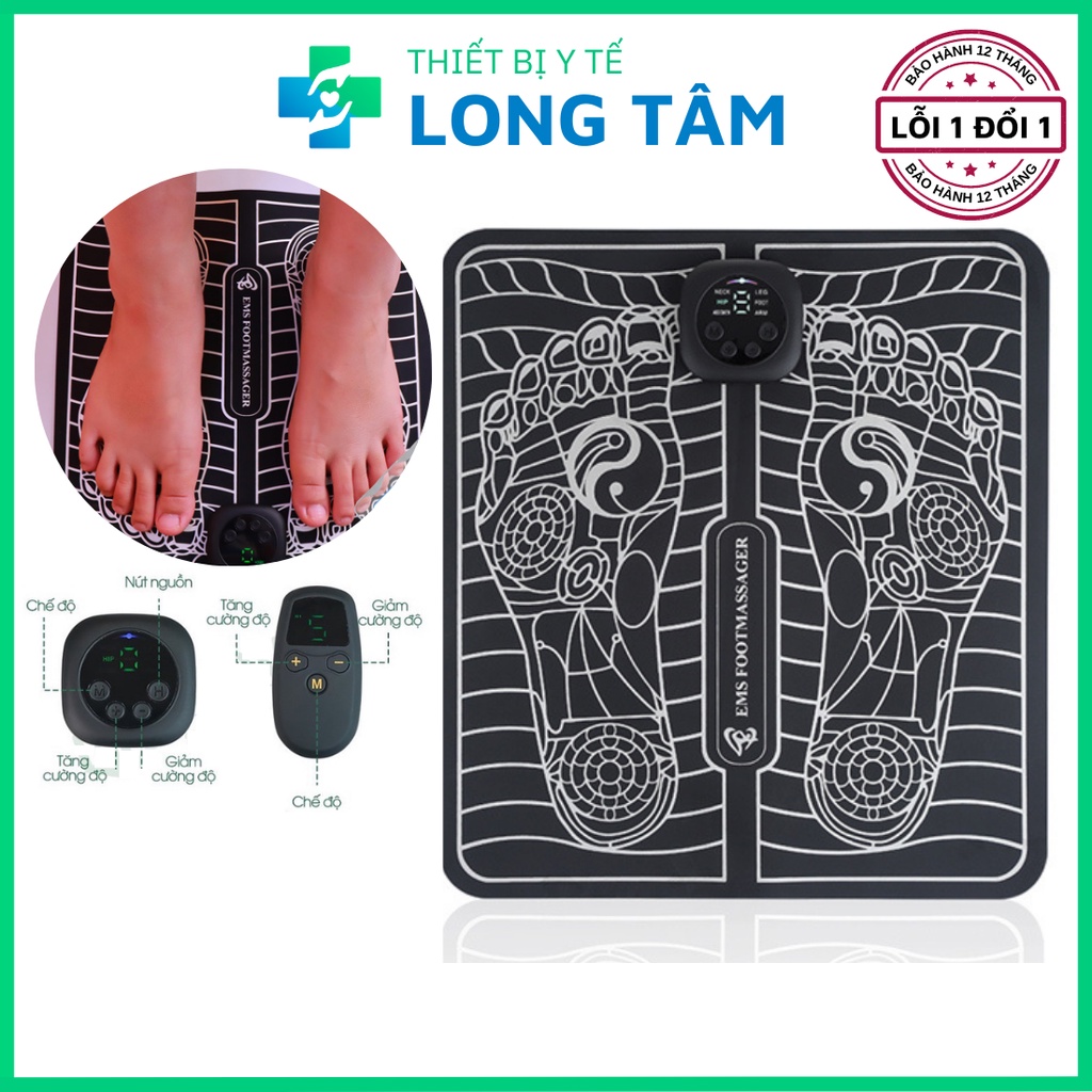 Máy massage chân xung điện EMS HM-C3, thảm mát xa chân xung điện 6 chế massage độ,9 cường độ xung điện
