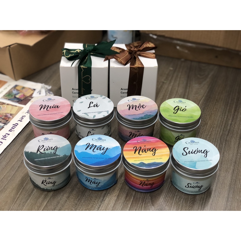 Hộp quà tặng nến thơm 8 mùi hương size 70gr _ ONATREE