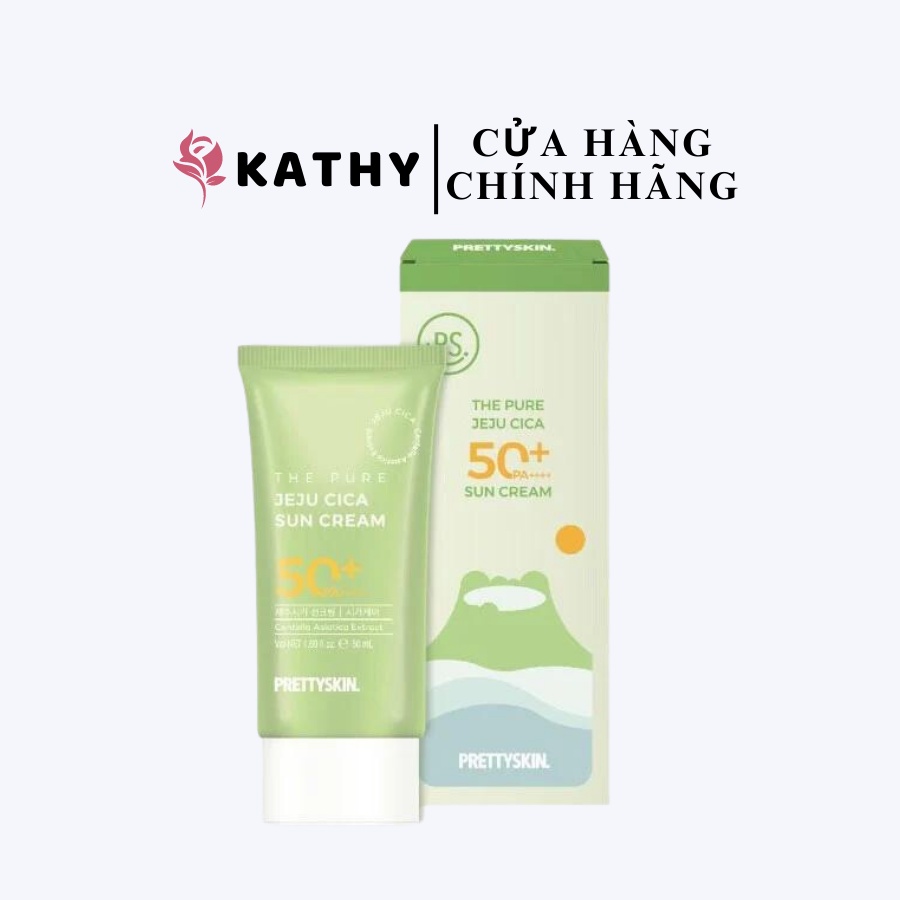 Kem Chống Nắng Rau Má Dành Cho Da Nhạy Cảm The Pure JEJU CICA Sun Cream Prettyskin SPF50+ PA++++ 50ml