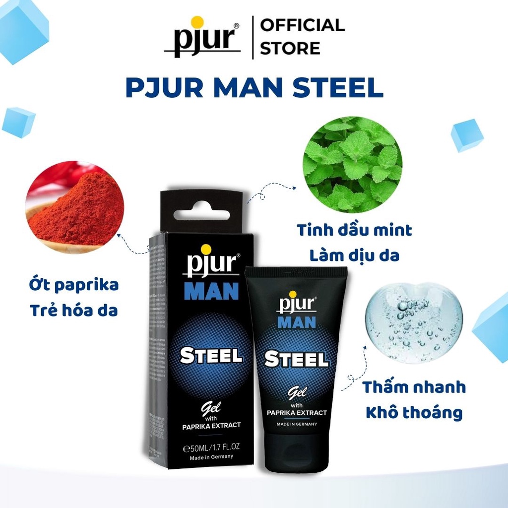 Gel dưỡng tăng khoái cảm, tiếp sinh lực Pjur Man Steel 50ml hỗ trợ lưu thông máu