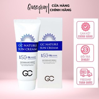 Kem chống nắng nâng tone da gc nature sun cream spf 50+ pa++++ 60ml hàn quốc