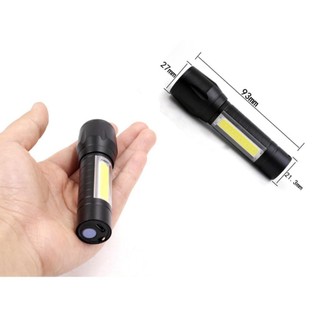 Đèn pin cầm tay mini siêu sáng có zoom gần xa