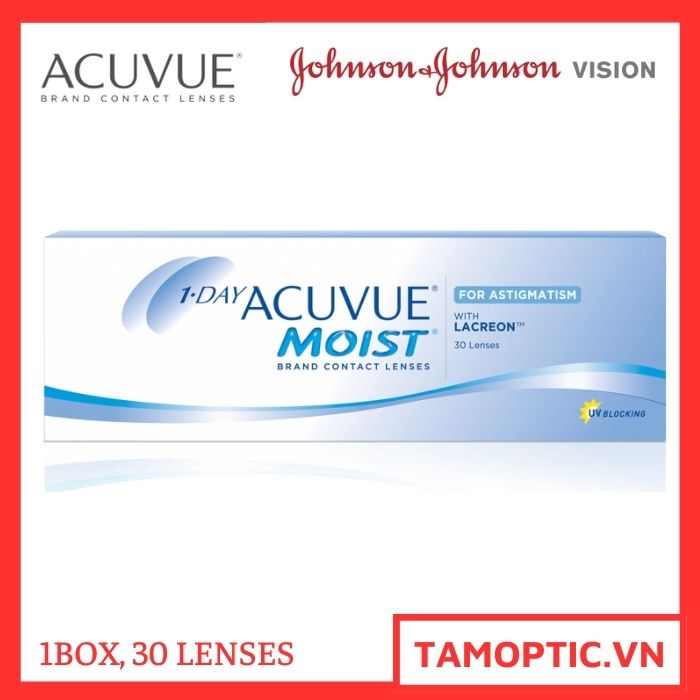 Kính Áp Tròng loạn thị 1-Day Acuvue Moist for astigmatism with LACREON UV 30 Lenses Johnson&Johnson