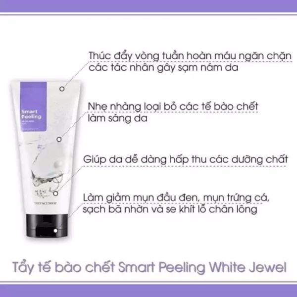 Tẩy Tế Bào Chết, Dưỡng Da Tươi Sáng Với Chiết Xuất Từ Ngọc Trai The Face Shop Smart Peeling White Jewel 120ml | BigBuy360 - bigbuy360.vn