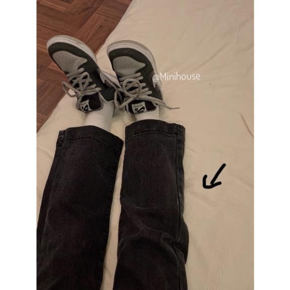 free ship Quần jean ống đứng cạp cao gấu bản to chất co dãn CC | BigBuy360 - bigbuy360.vn