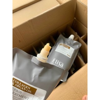 Dầu hấp tóc Gội Xả  ELISA KERATIN COMPLEX 500ml - 800ml phục hồi tóc mềm mượt hương nước hoa