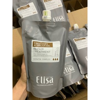 Dầu hấp tóc Gội Xả  ELISA KERATIN COMPLEX 500ml - 800ml phục hồi tóc mềm mượt hương nước hoa