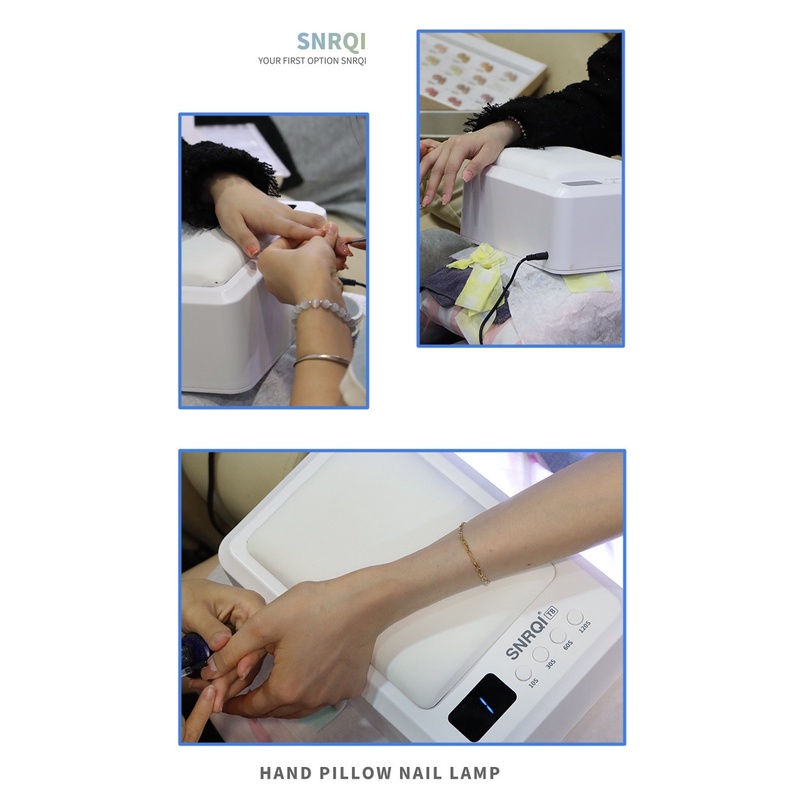 Máy hơ gel SNRQI T8 chính hãng 72W 60 bóng LED/UV - Máy hơ móng làm nail khoang rộng, có đệm kê tay (Bảo hành 3 tháng)