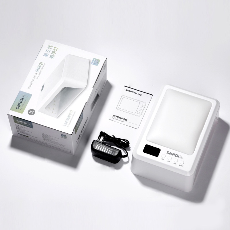 Máy hơ gel SNRQI T8 chính hãng 72W 60 bóng LED/UV - Máy hơ móng làm nail khoang rộng, có đệm kê tay (Bảo hành 3 tháng)