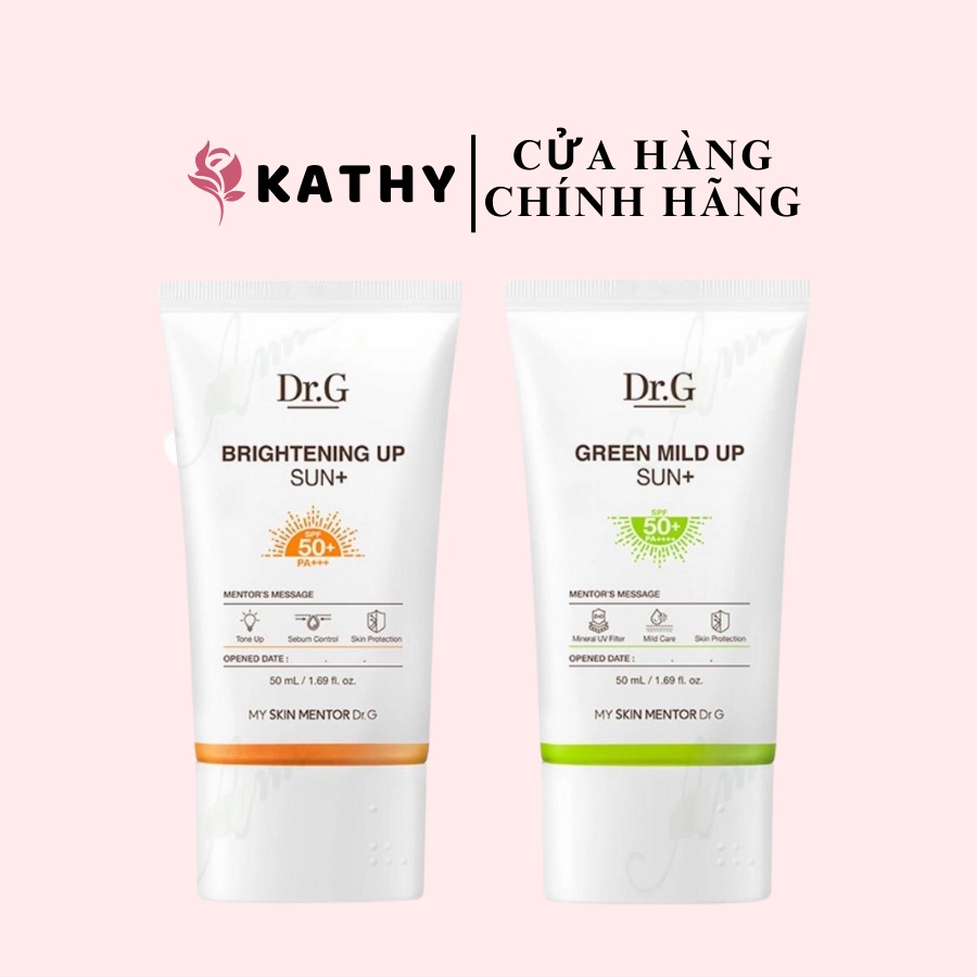 Kem Chống Nắng Làm Dịu, Nâng Tone, Dưỡng Sáng Da Dr.G Green Mild Up, Brightening UP Sun+ SPF50+ PA++++