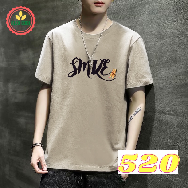 Áo thun nam, áo phông nam tay ngắn cổ tròn chất cotton thun lạnh co giãn 4 chiều hình 519 alex cool