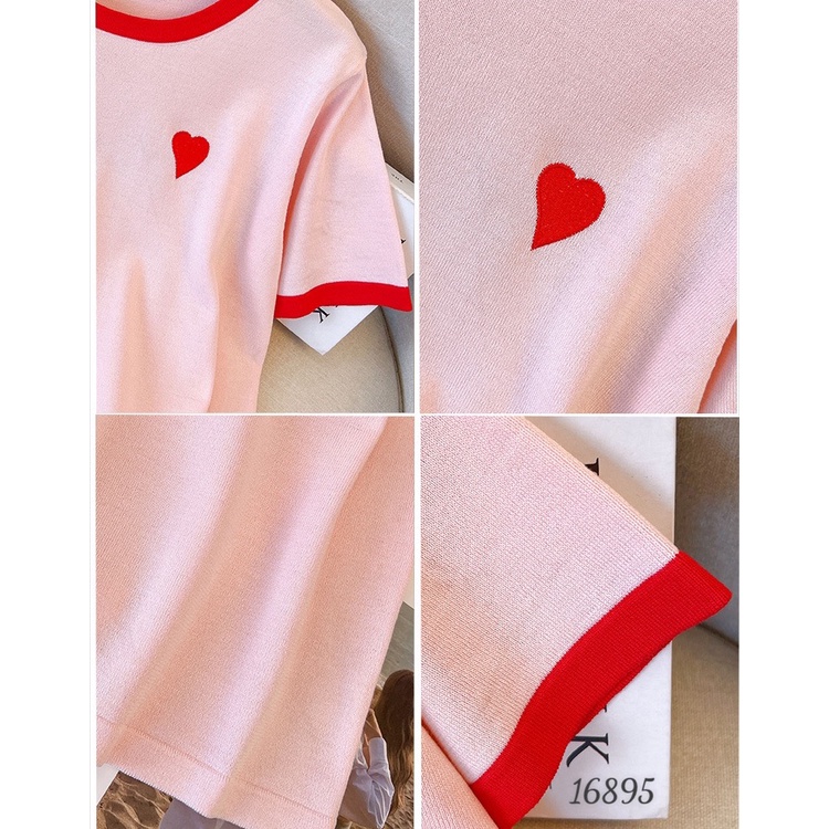 Áo len BIGSIZE  tim nhỏ HỒNG  16895