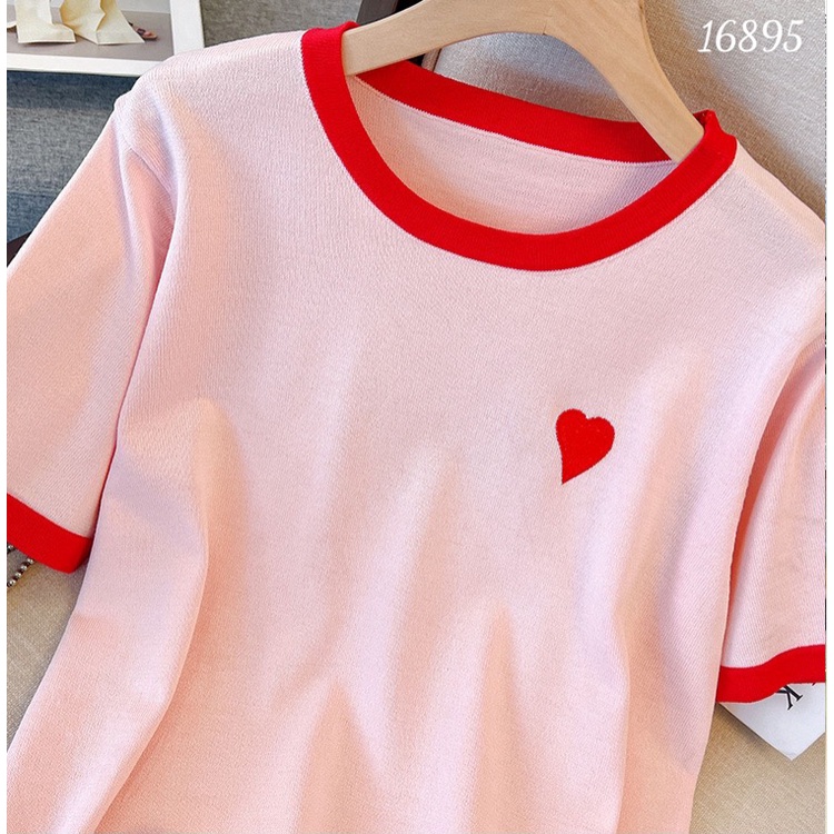 Áo len BIGSIZE  tim nhỏ HỒNG  16895