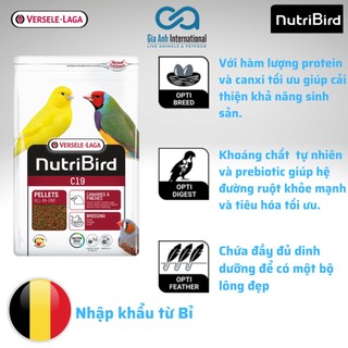 Hỗn hợp hạt trái cây trộn cho yến hót và chim finches - versele-laga nutri bird c19 gói 3kg