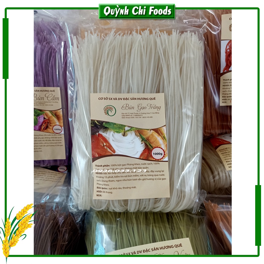 Bún khô Cao Bằng / bún gạo khô sợi to, nhỏ / đặc sản nguyên chất / 1kg
