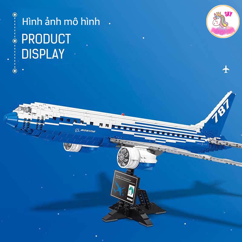Đồ Chơi Lắp Ráp Kiểu LEGO Mô Hình Chuyên Cơ Máy Bay The Boeing 787 VietnamAirlines Dreamliner Với 1349+ PCS DK80009