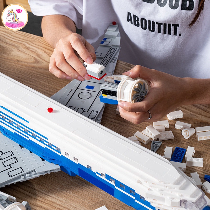 Đồ Chơi Lắp Ráp Kiểu LEGO Mô Hình Chuyên Cơ Máy Bay The Boeing 787 VietnamAirlines Dreamliner Với 1349+ PCS DK80009