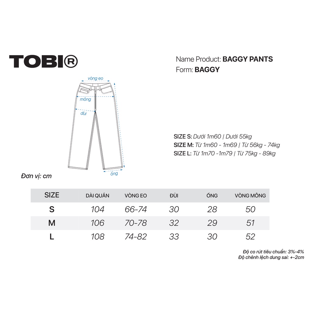 Quần Jean Ống Rộng Baggy TOBI