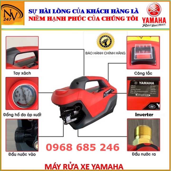 Máy rửa xe áp lực cao YAMAHA. 250 BAR máy xịt rửa ô tô xe máy cao áp
