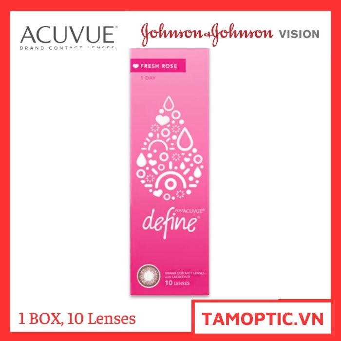 Kính Áp Tròng 1-Day Acuvue Define Fresh Rose Johnson&Johnson