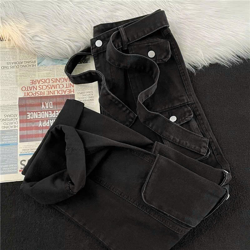 Quần kaki túi hộp Hiphop ống rộng xuông dài cargo pants trơn thời trang cho nữ/nam  -hình thật