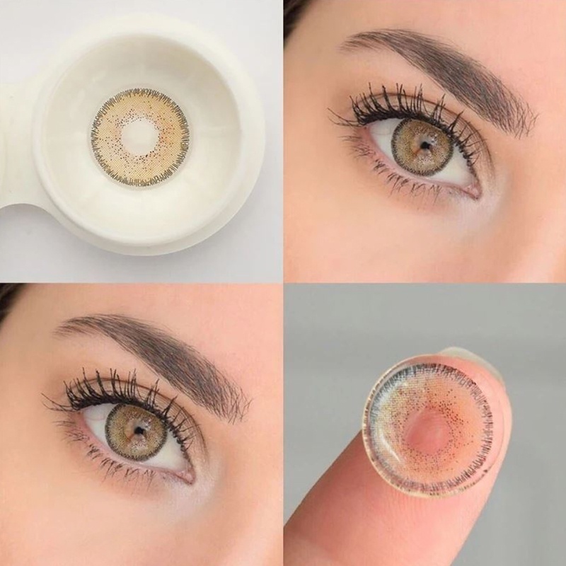 O2Girl  Kính áp tròng 14.2mm 2 chiếc kính đen nâu xanh mỗi năm một lần Mắt lớn