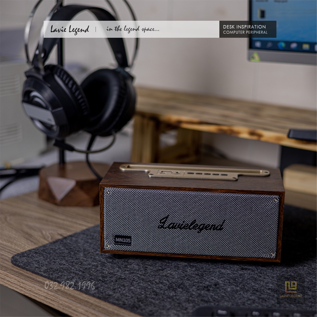 Loa Bluetooth Không Dây Âm Bass Mạnh Cho Điện Thoại, Máy Tính, Loa Bluetooth Kiểu Dáng Vintage Hỗ Trợ Thẻ Nhớ Mic USB