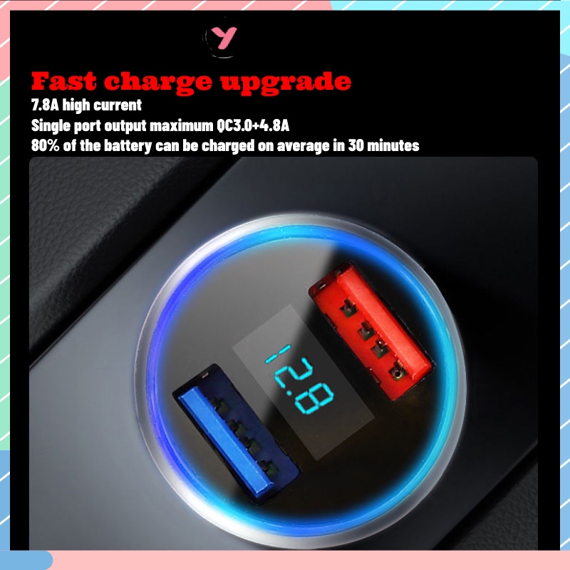 Tẩu Sạc Điện Thoại Nhanh 66W USB * 2 Cổng USB Cho IP / Android | BigBuy360 - bigbuy360.vn