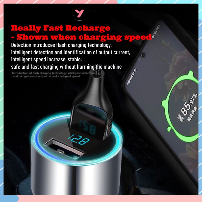 Tẩu Sạc Điện Thoại Nhanh 66W USB * 2 Cổng USB Cho IP / Android | BigBuy360 - bigbuy360.vn