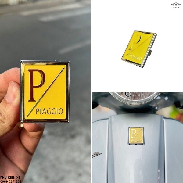 Logo P Màu Gold Kèm Đề Cho Các Dòng Xe Vespa