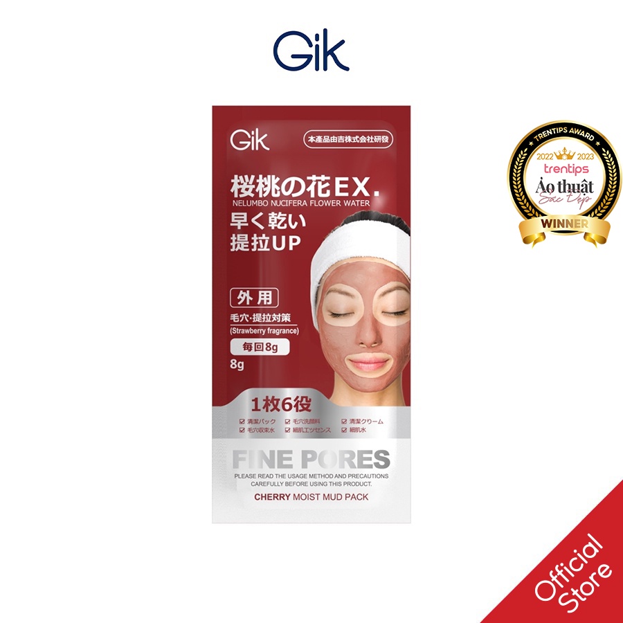 Mặt Nạ Đất Sét Chiết Xuất Hoa Anh Đào Gik Cherry Moist Mud Pack 8g