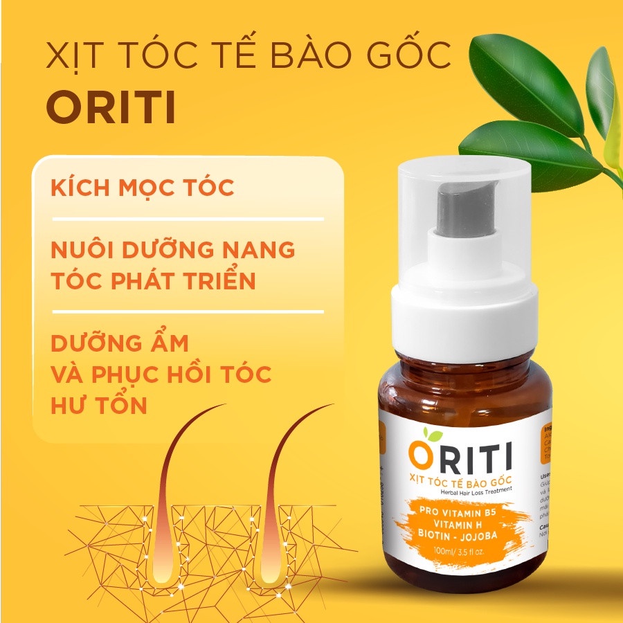 Xịt mọc tóc Oriti, kích thích mọc tóc tế bào gốc cam chai 100ml ngăn rụng tóc thảo mộc Mee Natural,- Shop Hellosun