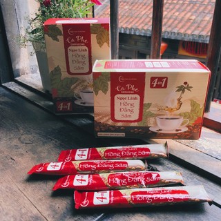 Cà phê hòa tan, Cà phê 4in1, Cà phê Cappuchino Ngọc Linh Hồng Đẳng Sâm - Faifo Coffee