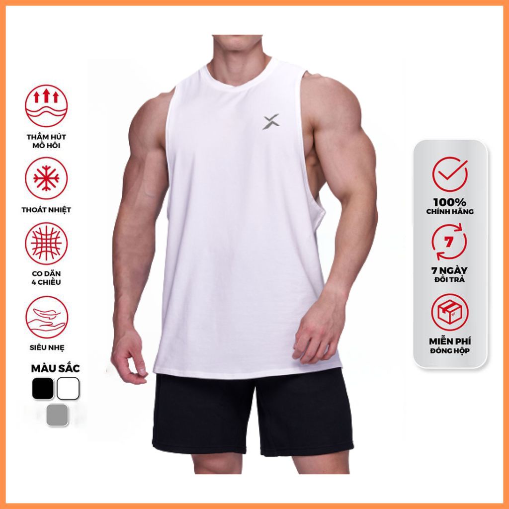 Áo Tanktop Tập Gym Nam Cut Off IRONSQUAD chất thun spandex thể thao co dãn 4 chiều cao cấp