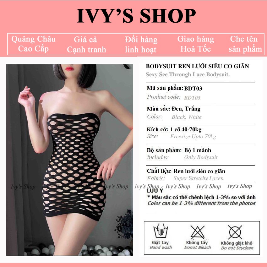 Đầm Body nữ sexy cúp ngực lưới to gợi cảm - BDT03 Freesize Bigsize