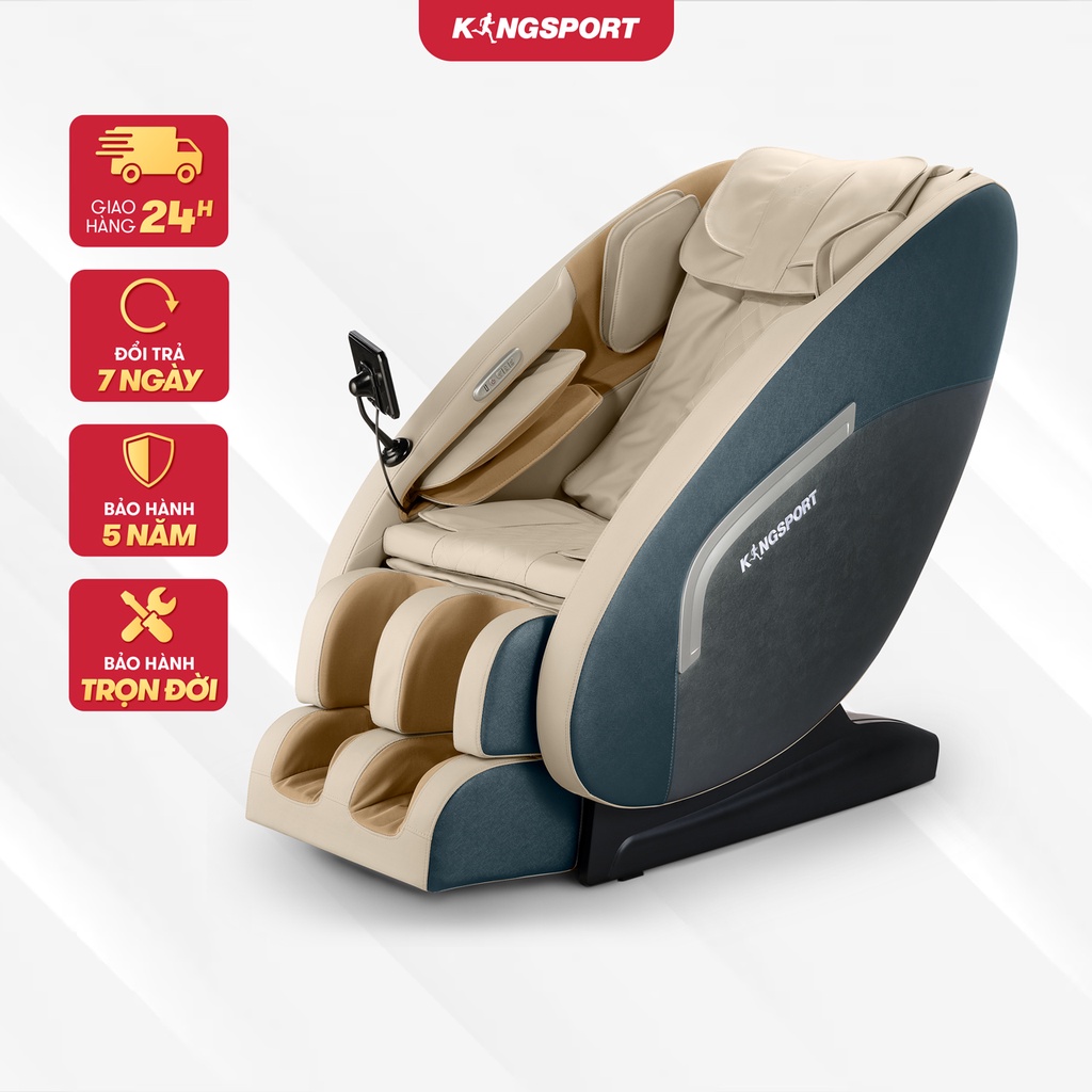 Ghế massage toàn thân cao cấp KINGSPORT G75 hệ thống con lăn 3D hiện đại, chức năng massage không trọng lực cao cấp