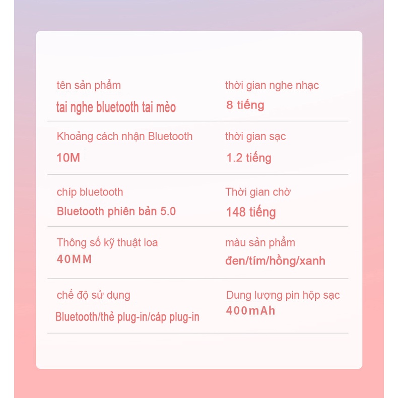 Tai Nghe Mèo Bluetooth P47M, Tai Mèo Dễ Thương Có Mic, Âm Bass Mạnh Mẽ Nghe Nhạc Cực Hay Bảo，tai nghe chơi game