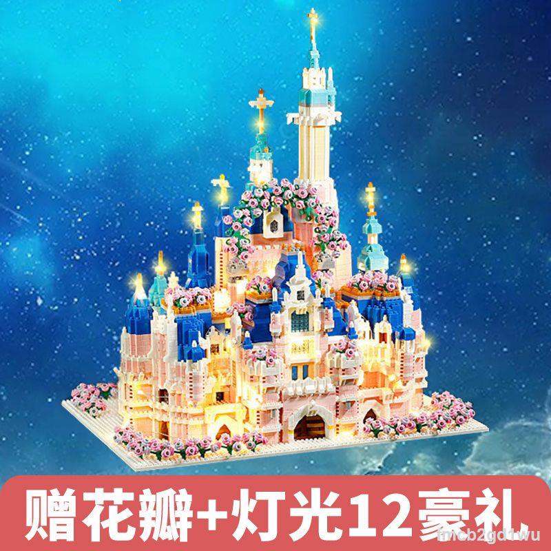 Mô hình HandmadeTương thích với Disney Garden Lâu Đài Các Khối Xây Dựng Người Lớn Độ Khó Cao Hạt Lớn Đồ Chơi Lắp